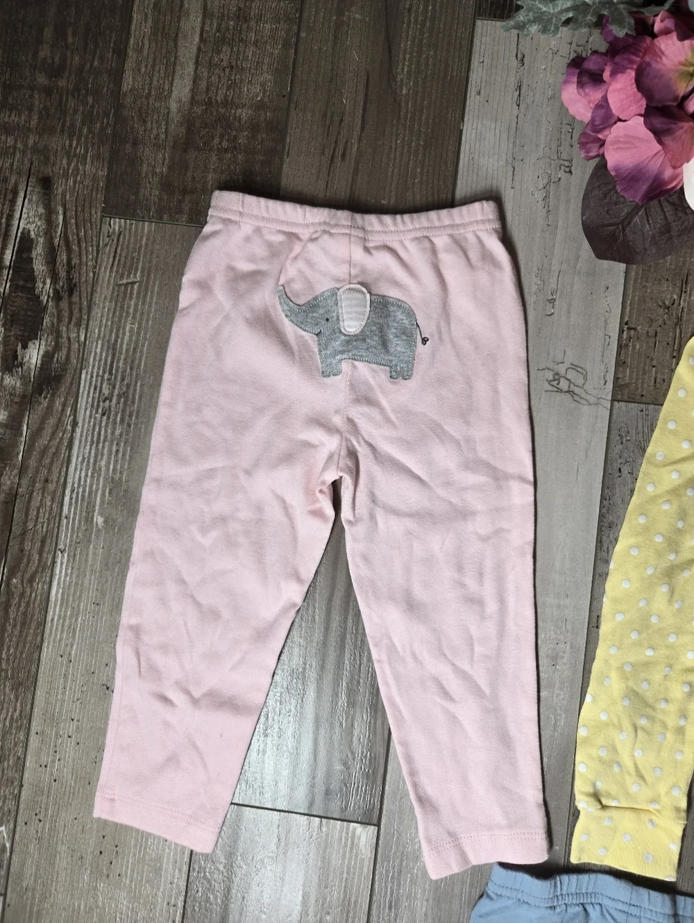 Carter's 100% Cotton Pastel Baby Toddler Girl Pants Leggings Bundle 3pc Size 18m